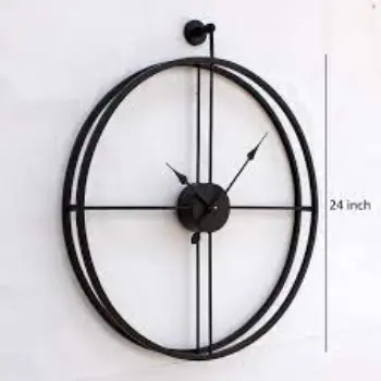 Craftter Black Metal Analog Wall Clock 